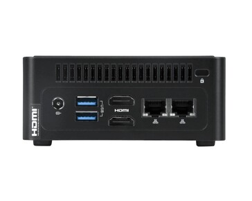 NovaCustom NUC Box mini PC 的后 I/O 接口。(图片来源：NovaCustom）