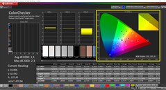 CalMAN ColorChecker（配置文件：P3，目标色彩空间：P3）