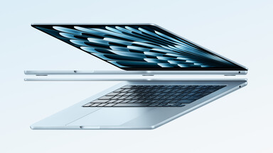 Apple 天蓝色 MacBook Air M4。(图片来源： )Apple