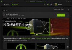 NvidiaGeForce Game Ready Driver 532.03通知在GeForce 体验（来源：自己）。