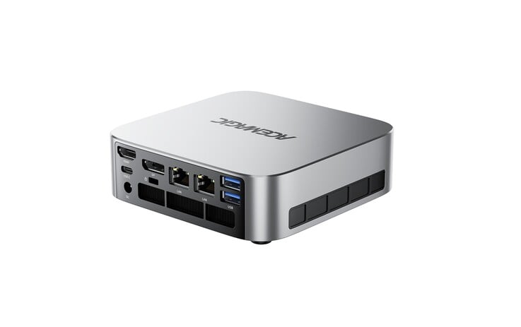 AceMagic F2A 迷你电脑拥有丰富的 I/O 接口,包括 USB 4 和 2.5 G 以太网接口。
