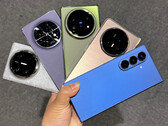 目前的书本式可折叠智能手机，包括最近的 X Fold5、Find N5 和Galaxy Z Fold7，从左到右。(图片来源：小白评测）