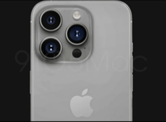 传闻中的 &quot;泰坦灰 &quot;iPhone 15 Pro 效果图。(来源：9to5Mac）