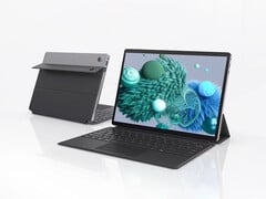 S13 Neo目前在AliExpress上的售价为576美元。图为:一张展示这款二合一设备正反两面的宣传图,图中磁吸式键盘已安装到位。