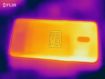 Heatmap of the back of the device under load