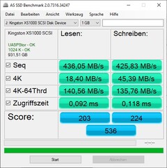 USB 3.2 Gen1（5 Gbit/s）上的 AS 固态硬盘