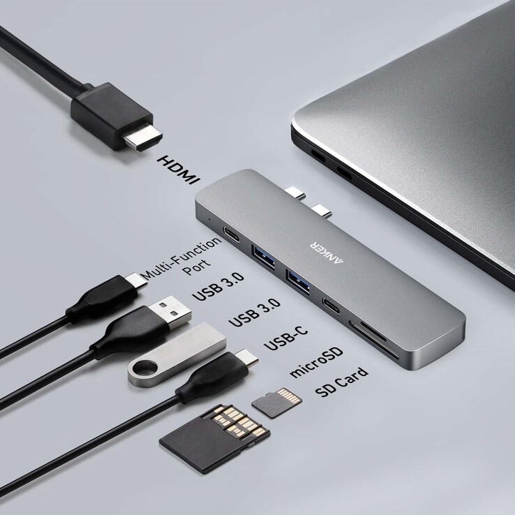 旧的Anker 547 USB-C Hub（7合2）。(图片来源: Anker)