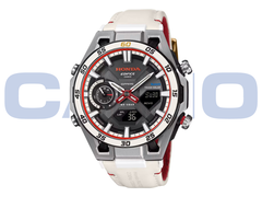卡西欧新款 Edifice ECB-2300HR-1A（如图）在 9 点钟位置设有一个类似转速表的小表盘。(图片来源：Casioblog）