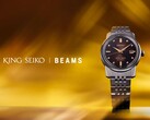King Seiko x Beams SDKA025 手表，图中背景为风格独特的橘黄色。(图片来源：PR Times JP）