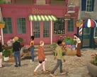 Parafolk 在 Paralives 的 Early Access 版本中探索城镇广场。