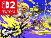 带有 Switch 2 徽标的《Splatoon 3》（图片来源：任天堂美国公司，有编辑）。