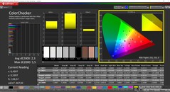 CalMAN ColorChecker（配置文件：原生，目标色彩空间：P3）