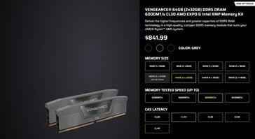 海盗船 Vengeance 64GB DDR5 内存套装前价格。(图片来源:web.archive)