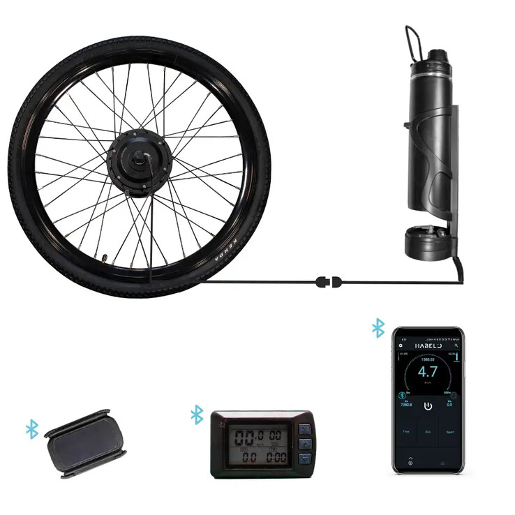 Habelo Clic&amp;Go 2.0 电动自行车改装套件配有 250 瓦电机。(图片来源：Habelo）