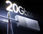 这款 SSD 硬盘盒的 10Gbps 版本售价为 29.99 美元。图示:一张突出另一型号 20Gbps 传输速率的宣传图片。