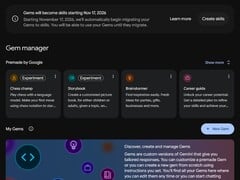 Gemini Gem 管理器的截图，显示了 Gems 将变为技能的通知。