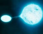 显示一颗中子星和另一颗恒星的插图。