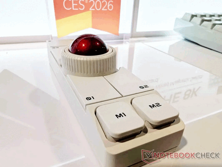 Keychron Trackball 白色按钮。(图片来源:Notebookcheck/Stephen Pereyra)