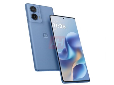 Moto G96 其中一款蓝色版本的非官方图片。(图片来源：Android Headlines）