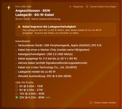 该 Thunderbolt 3 数据线未被应用程序正确识别。