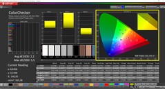 CalMAN ColorChecker（配置文件：原生，目标色彩空间：P3）