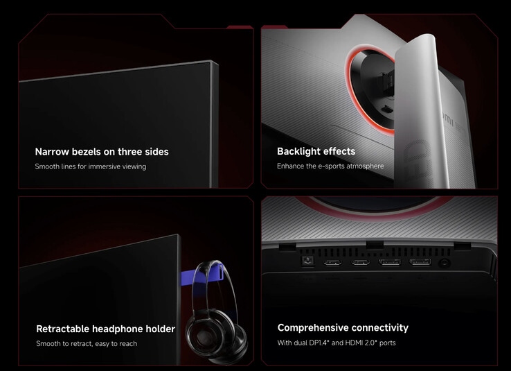 新款迷你 LED 游戏显示器 G Pro 27Qi 的支架也经过重新设计。(图片来源:小米)