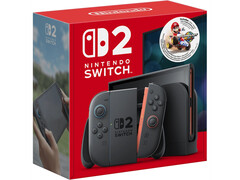 任天堂 Switch 2 美版包装盒的宣传图片，以白色为背景。(图片来源：任天堂）