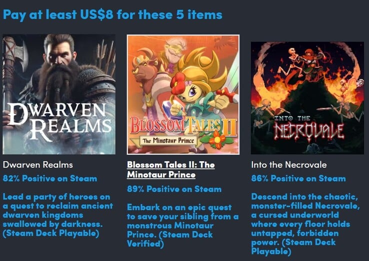 近距离格斗合集》第二层中的 3 款额外游戏（图片来源：Humble Bundle）