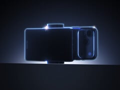DC-T1预计将全球首发。图为:一张展示该显示屏安装在iPhone上的宣传图。