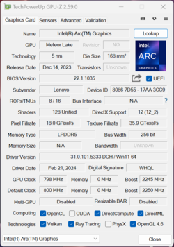 GPU-Z 英特尔弧形图形处理器