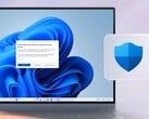 一个 Windows 11 桌面,其上显示了“智能应用控制”安全警告,旁边是“Windows 安全”图标。