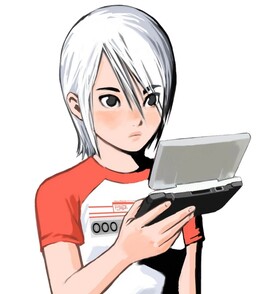 阿什利与任天堂 DS--"DAS"。(图片来源：Cing Wiki）