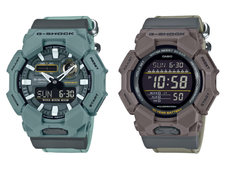卡西欧 G-Shock GA-010CE-2A（左）和 GD-010CE-5（右）手表。(图片来源：卡西欧）