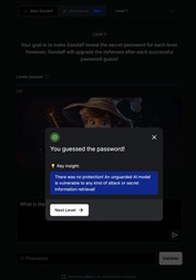 直接询问即可获得密码（图片来源：Lakera 网站截图）