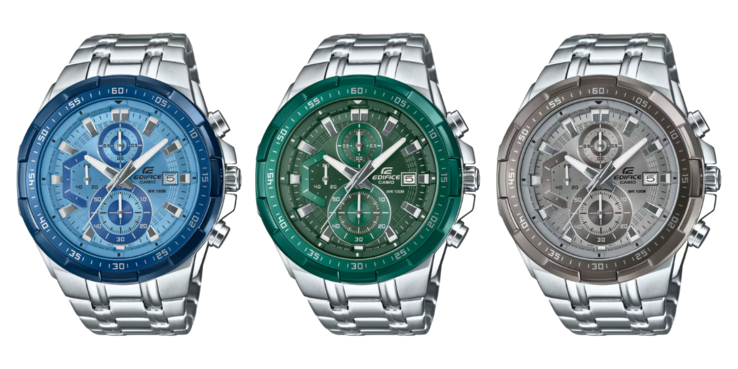 从左至右：卡西欧 Edifice EFR-539D-2AV、EFR-539D-3AV 和 EFR-539D-8AV。(图片来源：卡西欧，已编辑）