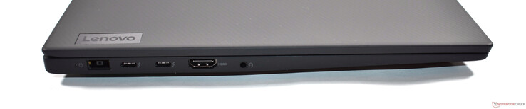 左边：超薄尖端电源，2个Thunderbolt 4，HDMI 2.1，3.5毫米音频插孔