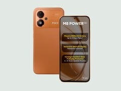 烈焰橙色的 Poco M8 Power。