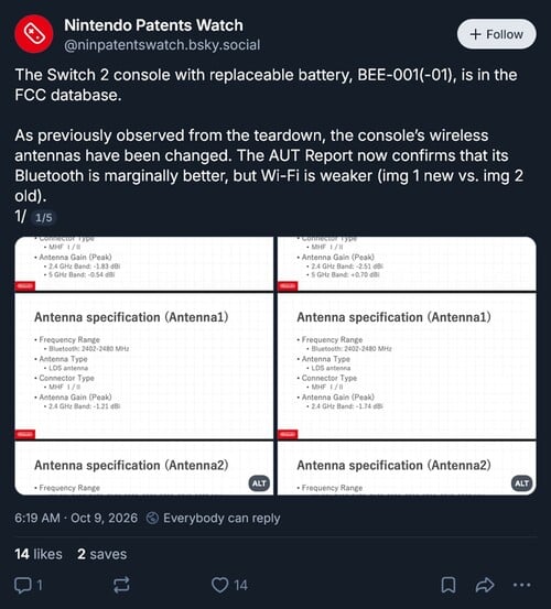 Switch 2 游戏主机 FCC 申报文件曝光