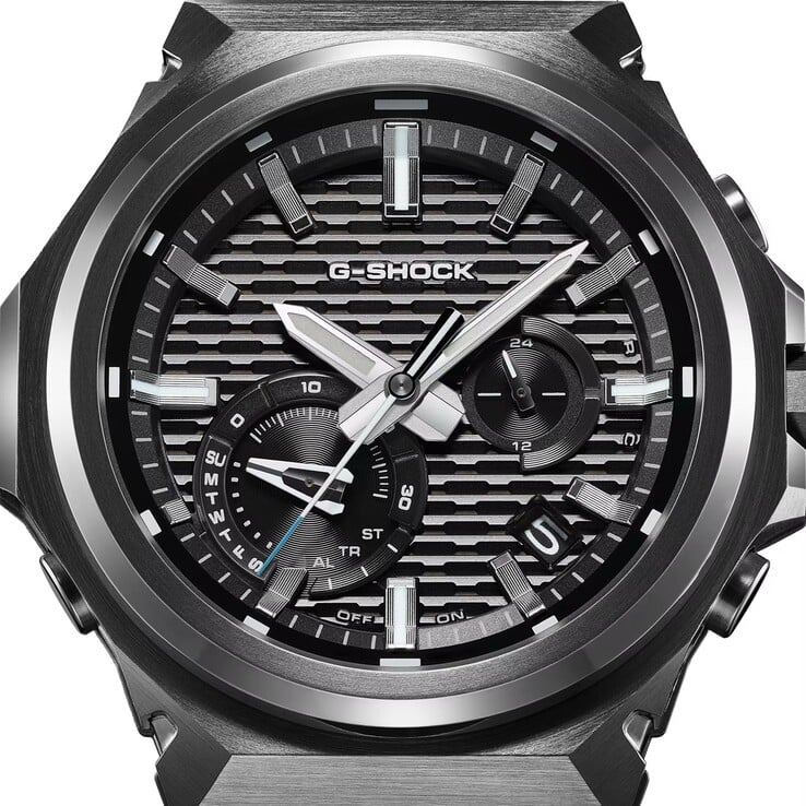 GST-B1000BD-1A 结合了深色不锈钢外观和 G-Shock 的坚固表壳结构。