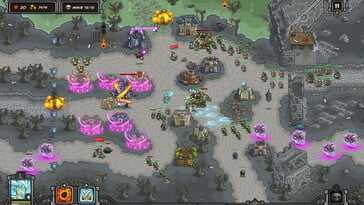 图中：来自《Kingdom Rush - Tower Defense》的一张游戏截图。