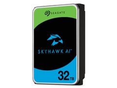 32TB 希捷 SkyHawk AI 硬盘采用 Mozaic 3+ 技术，可实现监控视频的高密度存储。(图片来源：希捷）