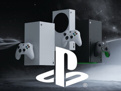 图中的 Xbox 游戏机带有 PlayStation 徽标（图片来源：Xbox Wire，索尼 PlayStation 有编辑）