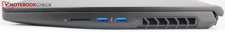 右边。SD阅读器，2个USB-A 3.2 Gen1（USB 3.0）。