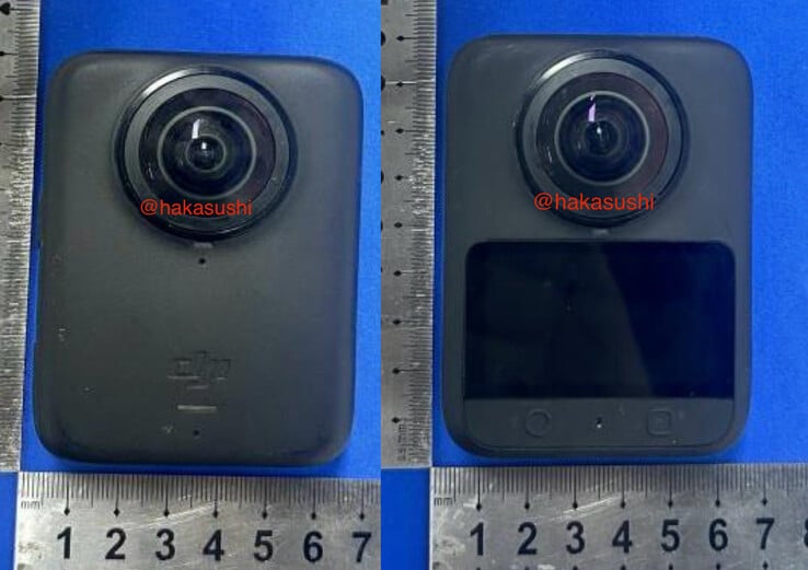 大疆 Osmo 360 借鉴了 GoPro 的 Max 动作相机的设计。(图片来源：FCC via Hakasushi）