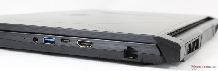 右边：3.5毫米组合音频，USB-A 3.2 Gen. 1，USB-C 3.2 Gen. 1，HDMI 2.1，千兆RJ-45