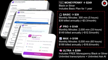 Oxtak Moneypenny 订阅计划。(图片来源:Oxtak)