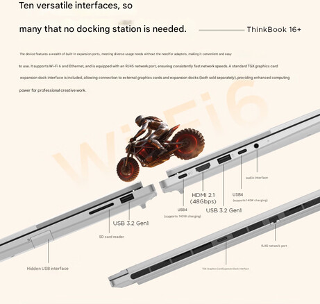 笔记本电脑的端口选择（图片来源：Lenovo - 机器翻译）