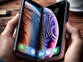 摩根大通称，一款折叠式 iPhone（或许与这张人工智能生成的效果图类似）可能会在明年推出。(图片来源：人工智能生成）