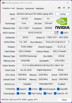 GPU-ZGeForce RTX 4090 笔记本电脑