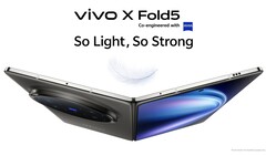 vivo X Fold5 可折叠智能手机现已在印度发售（图片来源：vivo）